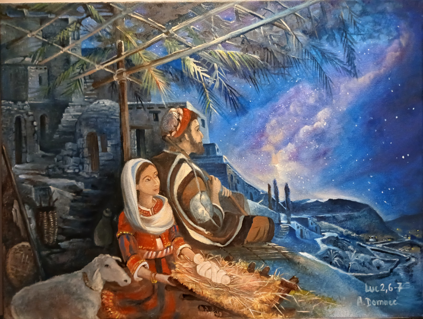 Crèche de Noël (Luc 2, 7) par Alexandra Domnec