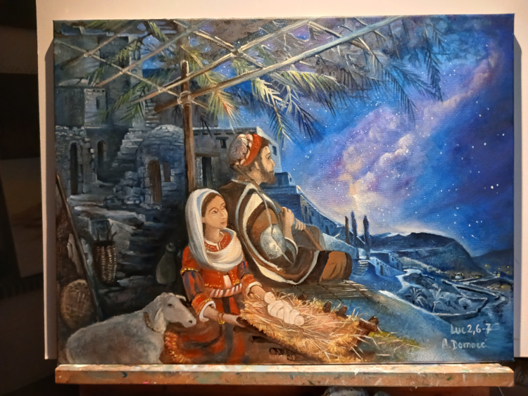 Crèche de Noël (Luc 2, 7) par Alexandra Domnec