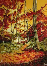 Forêt en automne (pastel sec)